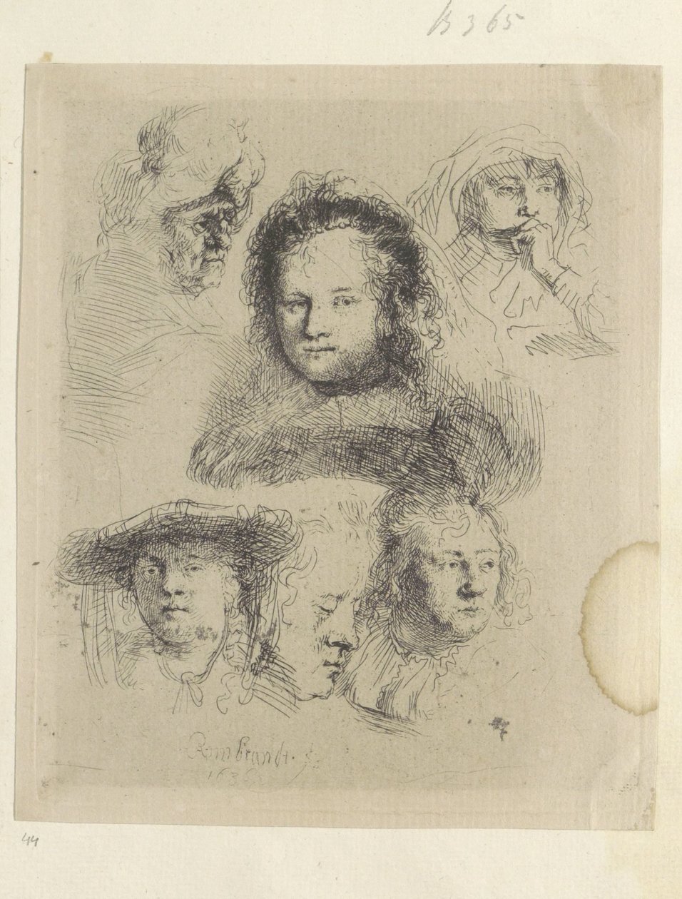 Études de têtes de Saskia et d