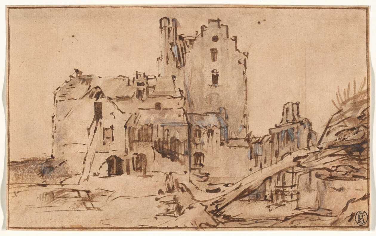 Le château de Kostverloren en décrépitude - Rembrandt van Rijn