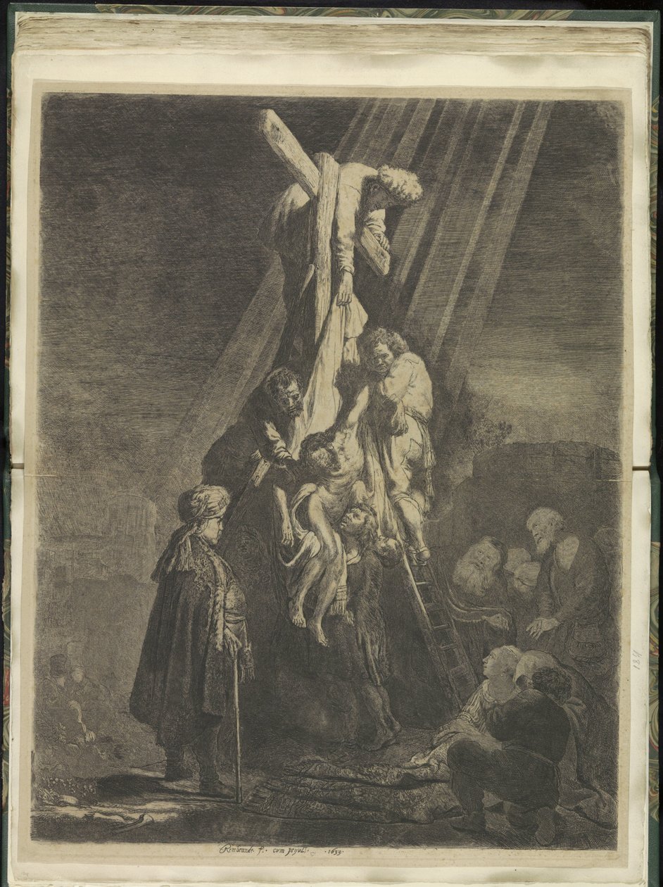 Descente de croix: deuxième plaque - Rembrandt van Rijn