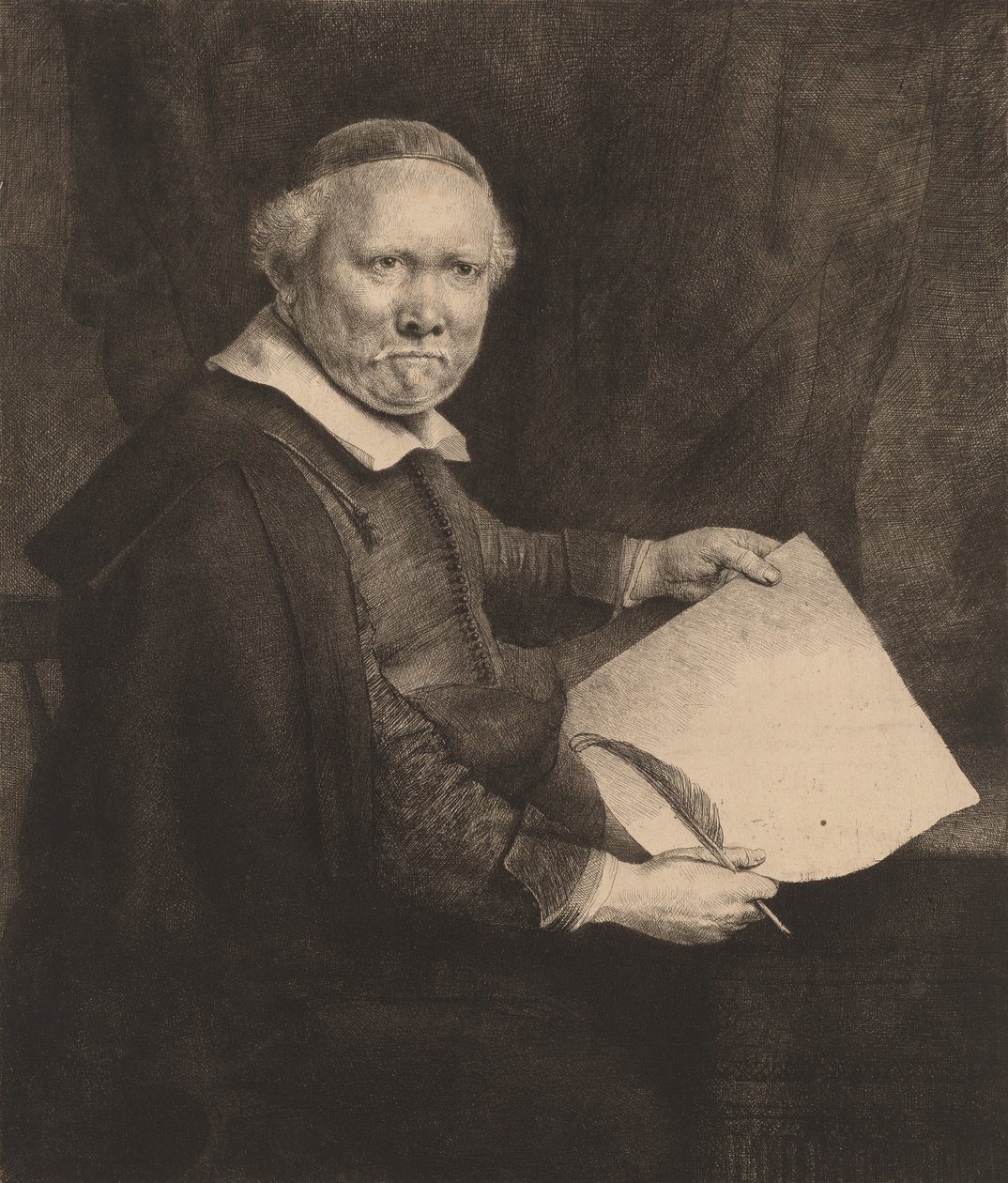 Lieven Willemsz van Coppenol : la grande plaque, 1658 - Rembrandt van Rijn