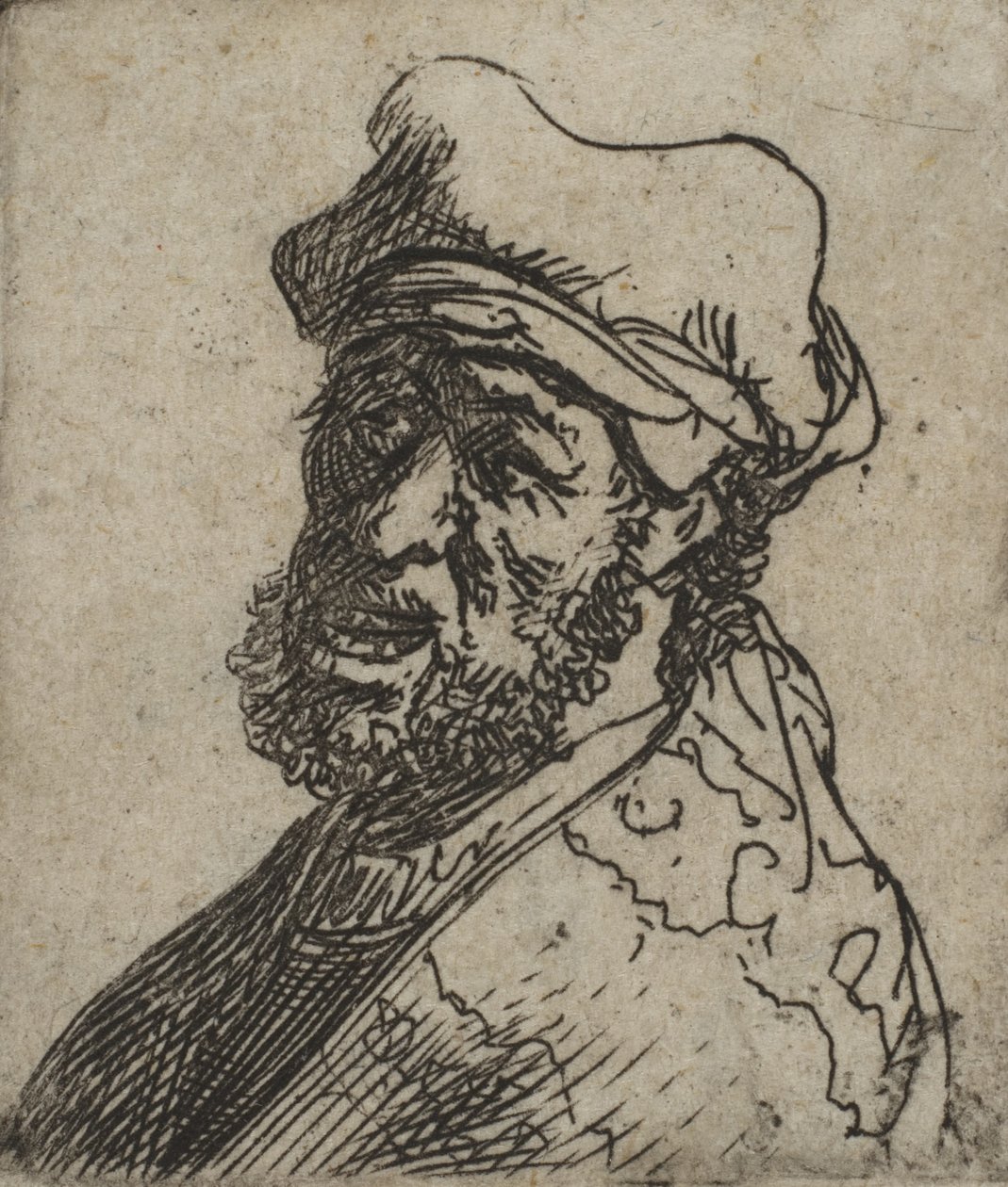 Homme criant, trois-quarts gauche : buste, vers 1629 - Rembrandt van Rijn