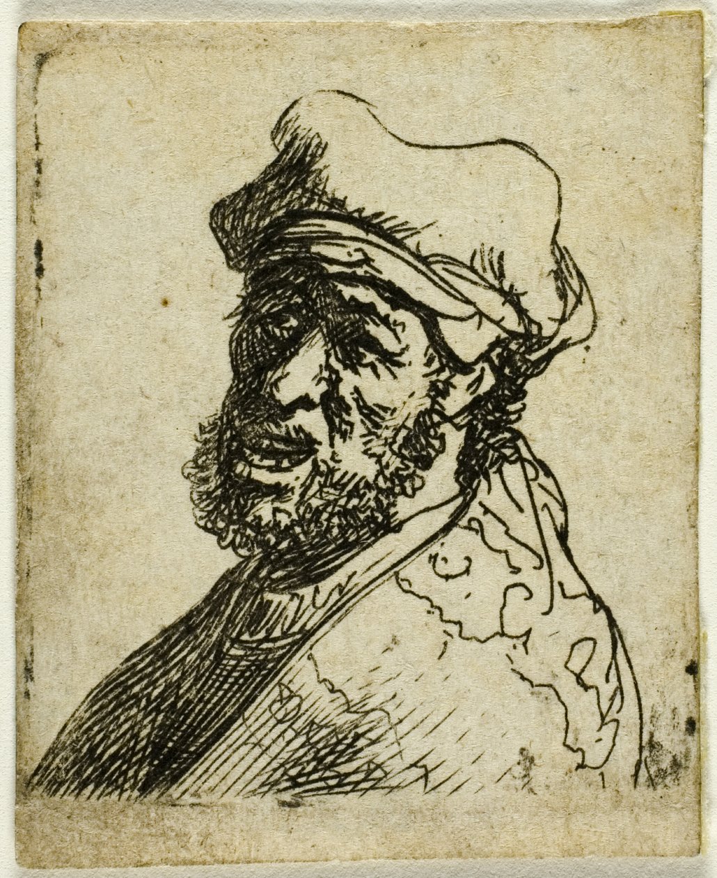 Homme Criant, Trois Quarts Gauche : Buste - Rembrandt van Rijn