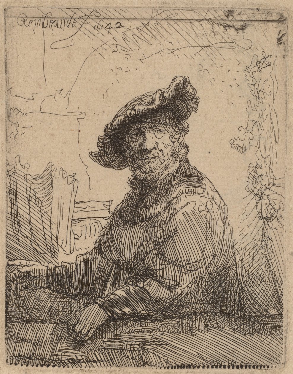 Homme dans une tonnelle, 1642 - Rembrandt van Rijn