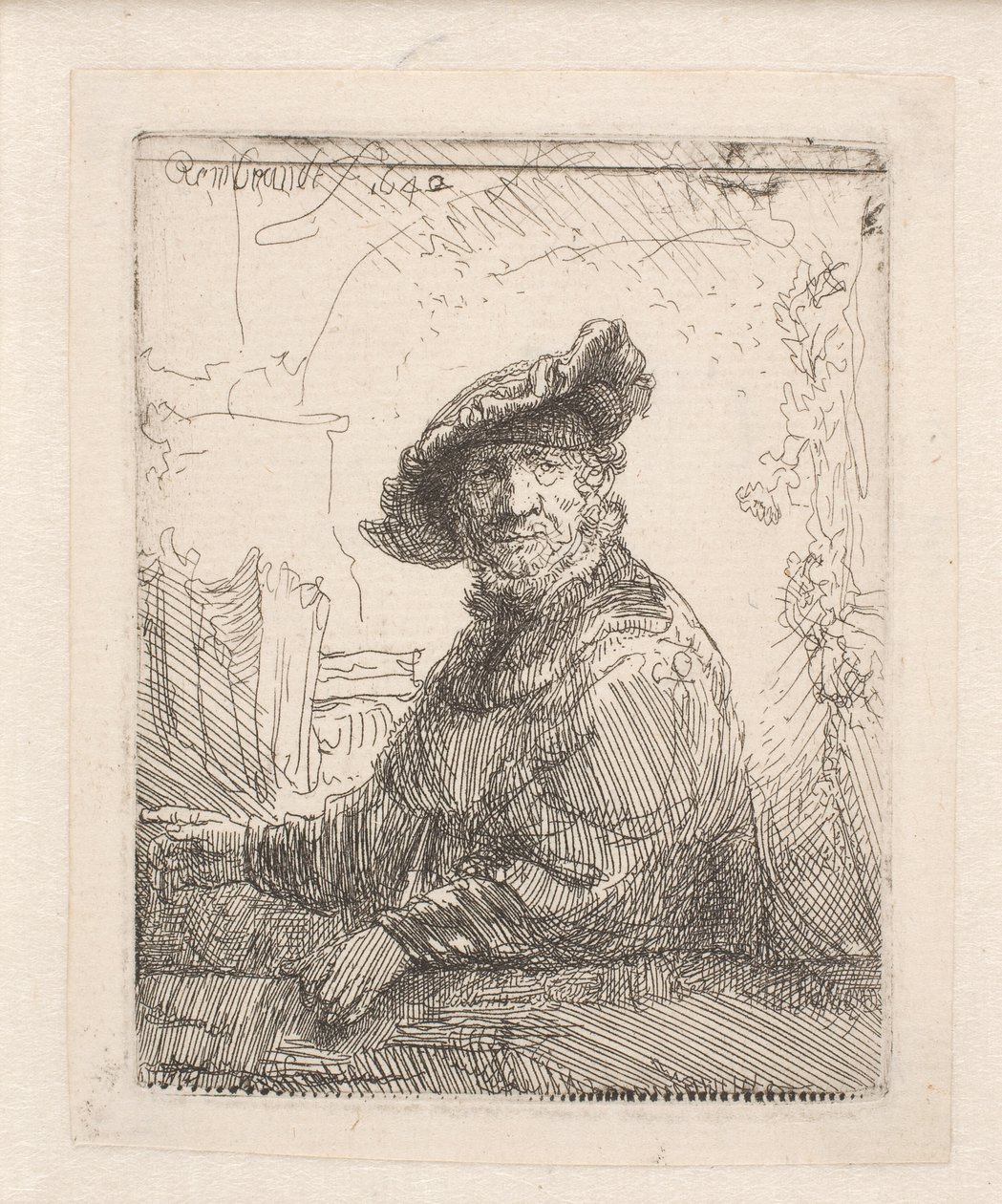 Un homme dans une tonnelle - Rembrandt van Rijn