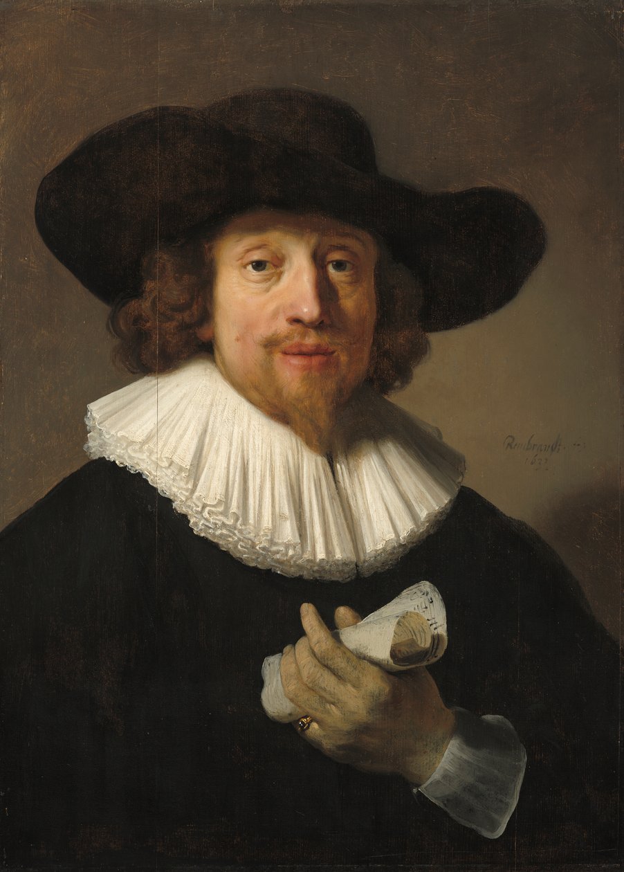 Homme avec une feuille de musique, 1633 - Rembrandt van Rijn