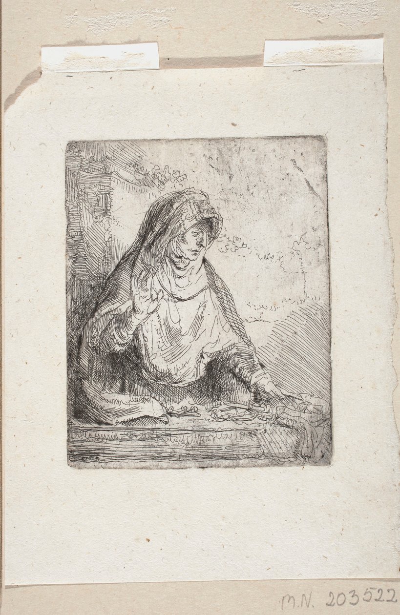 Notre-Dame des Douleurs avec les instruments de la Passion du Christ - Rembrandt van Rijn