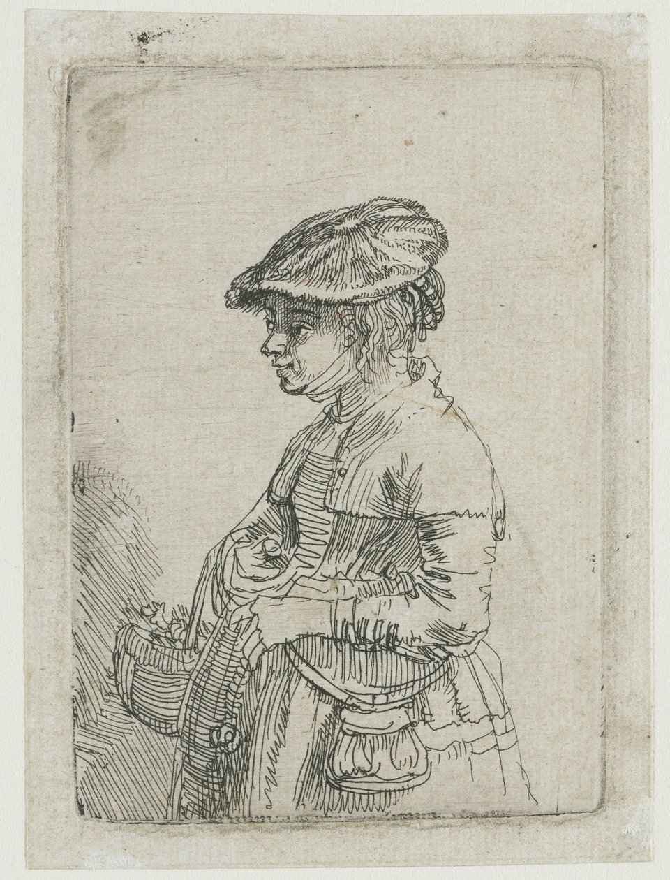 Fille avec un panier - Rembrandt van Rijn