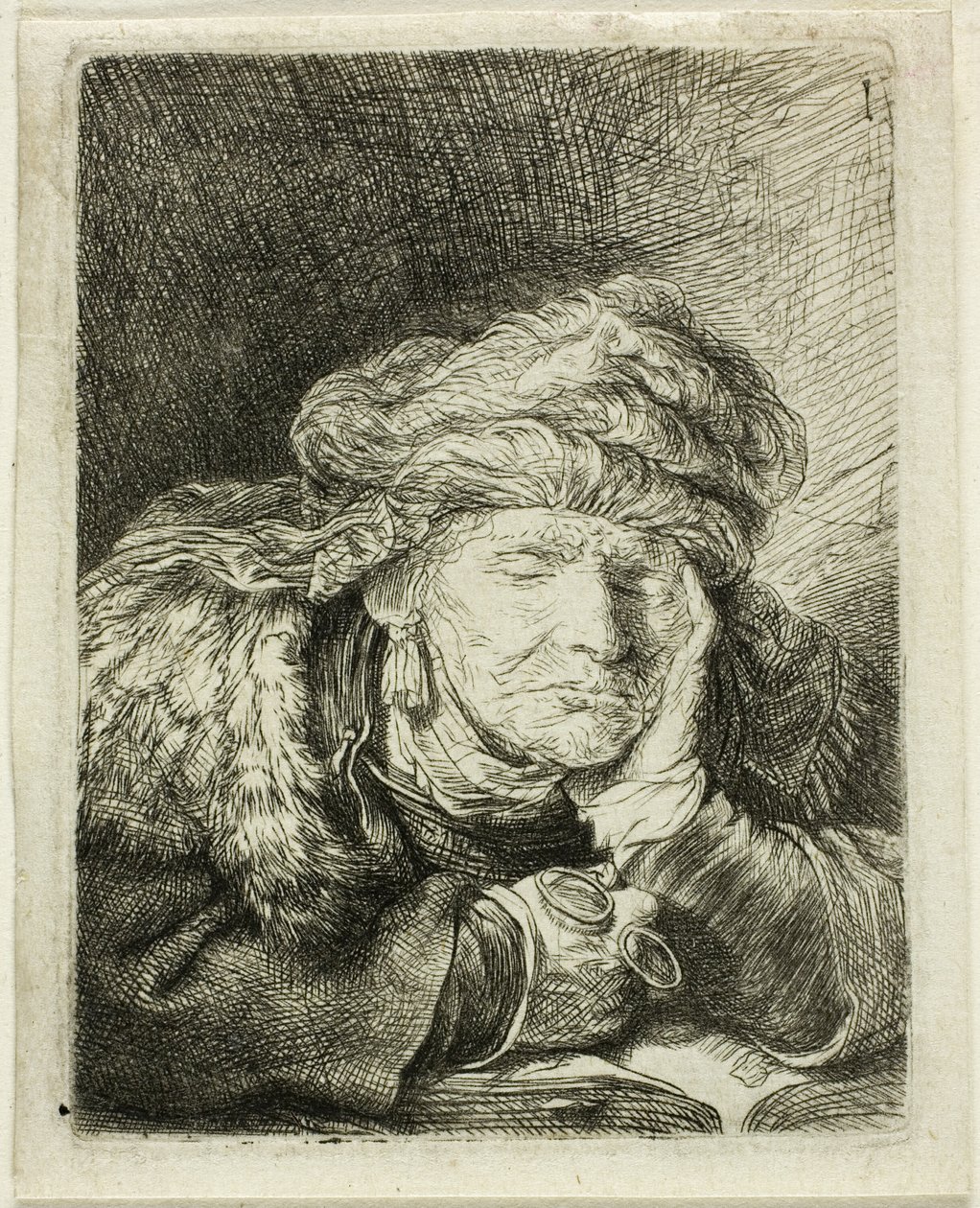 Vieille femme dormant - Rembrandt van Rijn