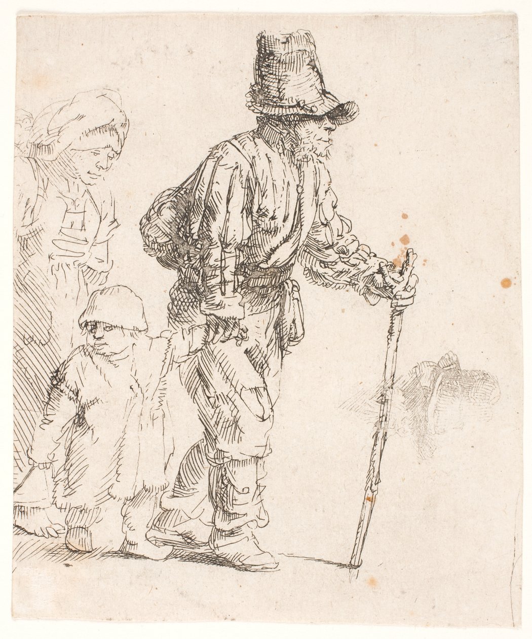 Une famille paysanne en errance - Rembrandt van Rijn
