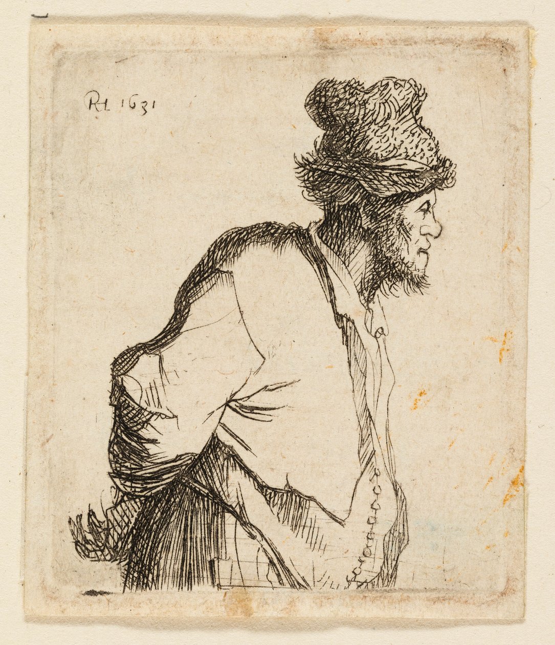 Paysanne avec les mains derrière le dos - Rembrandt van Rijn