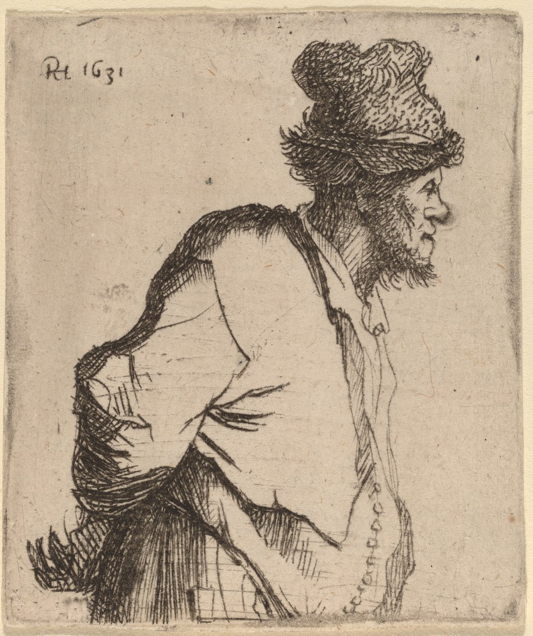 Paysanne avec les mains derrière le dos - Rembrandt van Rijn