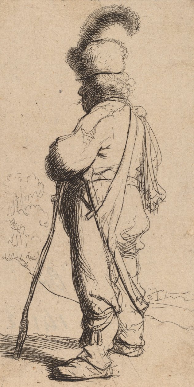 Polonais appuyé sur un bâton, vers 1632 - Rembrandt van Rijn