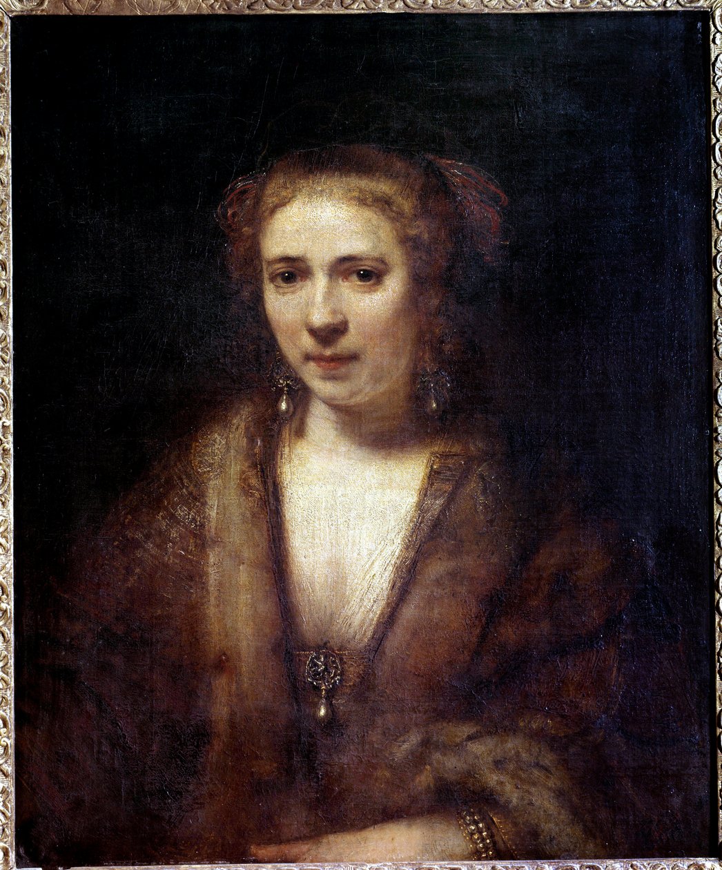 Portrait de Hendrickje Stoffels (1625-1663) au béret de velours, compagne du peintre - Rembrandt van Rijn