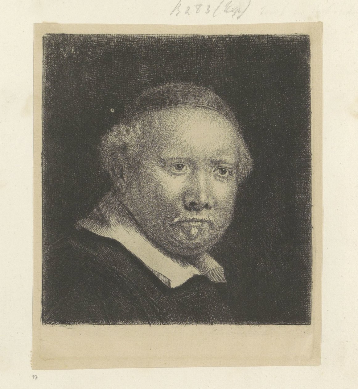 Portrait du maître écrivain Lieven Willemsz. van Coppenol: grande plaque - Rembrandt van Rijn