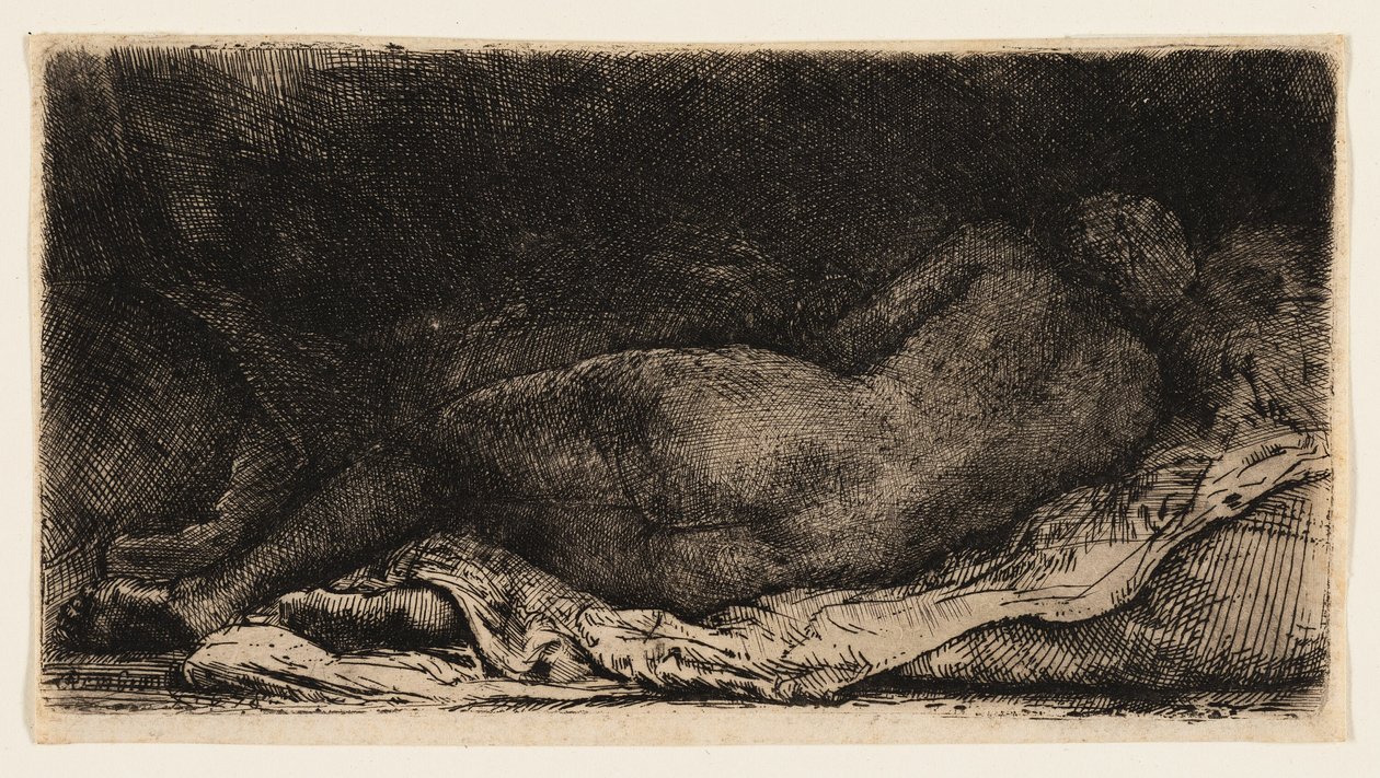 Femme Nue Allongée - Rembrandt van Rijn