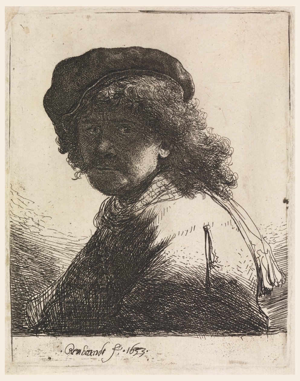 Rembrandt avec bonnet et écharpe - Rembrandt van Rijn