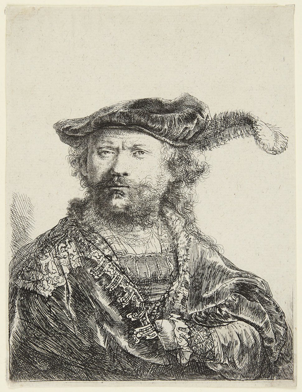 Rembrandt avec une casquette en velours - Rembrandt van Rijn