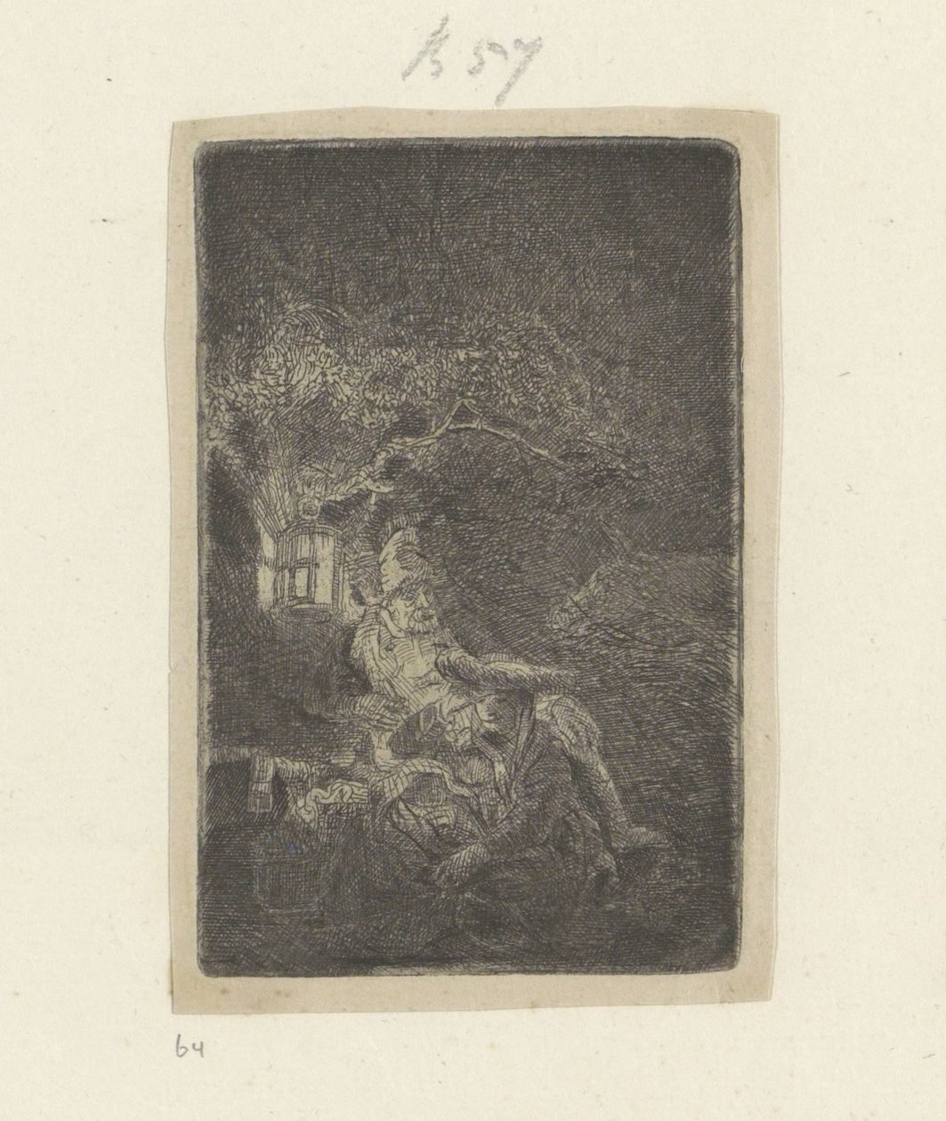 Repos pendant la fuite en Égypte la nuit - Rembrandt van Rijn