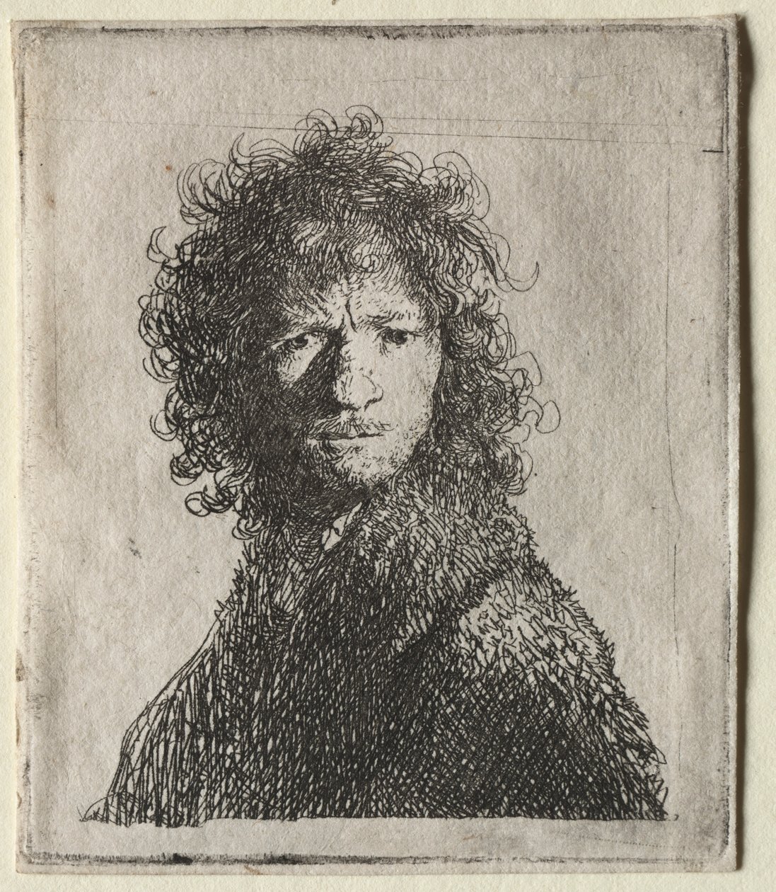 Autoportrait fronçant les sourcils : Buste, 1630 - Rembrandt van Rijn