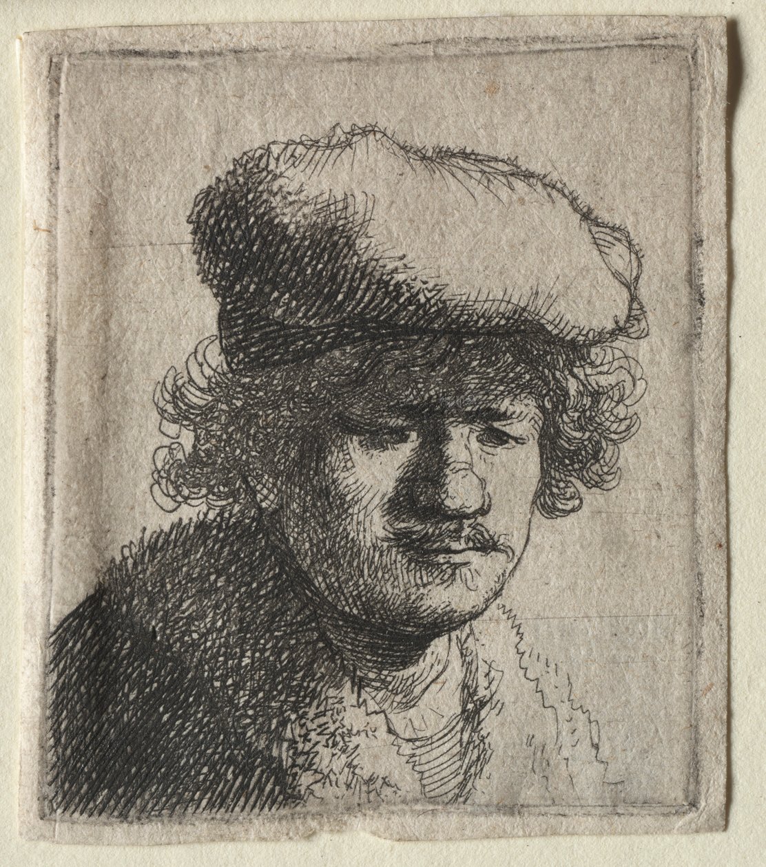 Autoportrait avec Casquette Tirée en Avant, vers 1631 - Rembrandt van Rijn