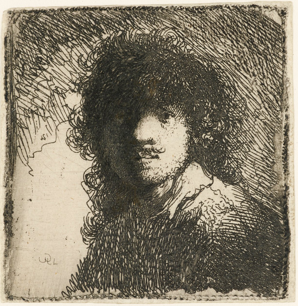 Autoportrait tête nue : buste, vers 1629 - Rembrandt van Rijn
