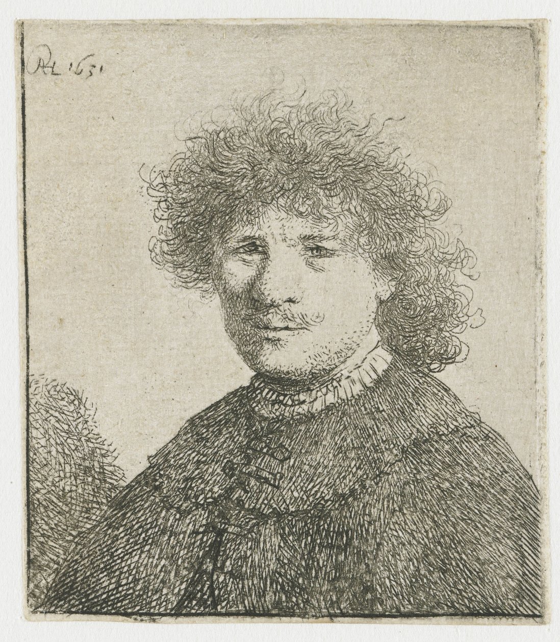 Autoportrait en manteau avec un col tombant : buste - Rembrandt van Rijn