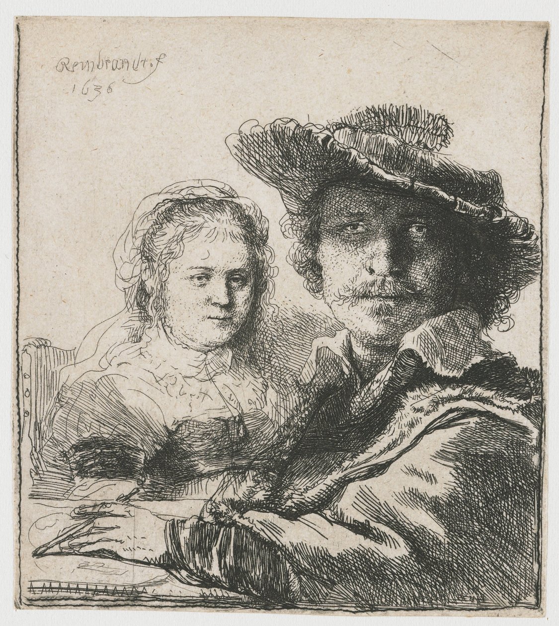 Autoportrait avec Saskia - Rembrandt van Rijn