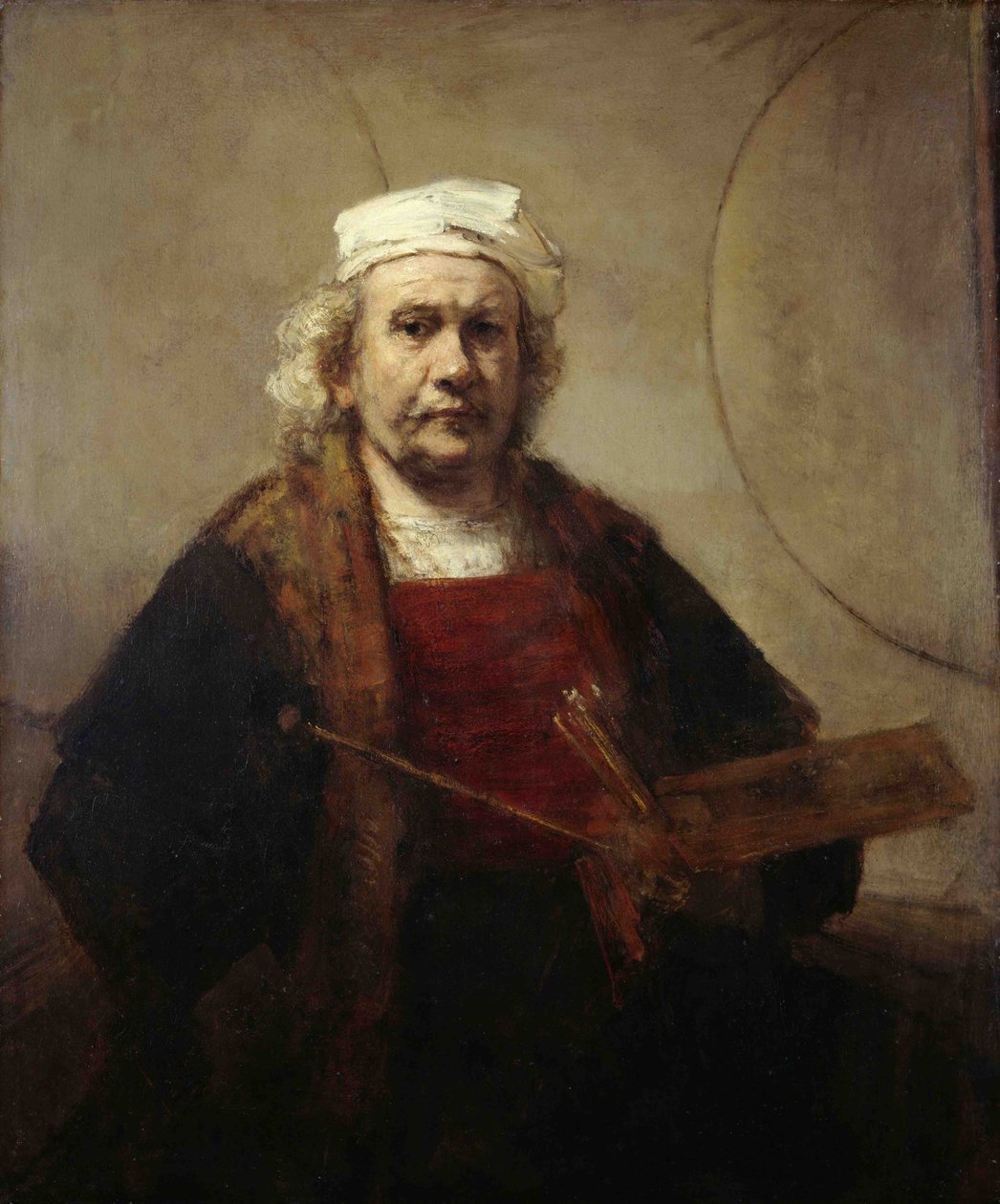 Autoportrait avec deux cercles, ca 1665-1669 - Rembrandt van Rijn