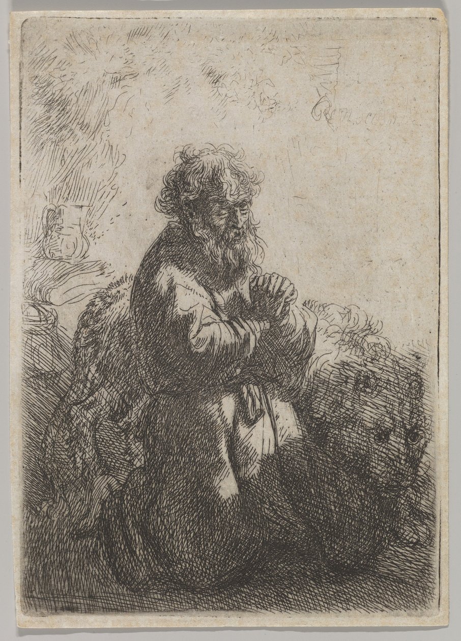 Saint Jérôme en prière - Rembrandt van Rijn