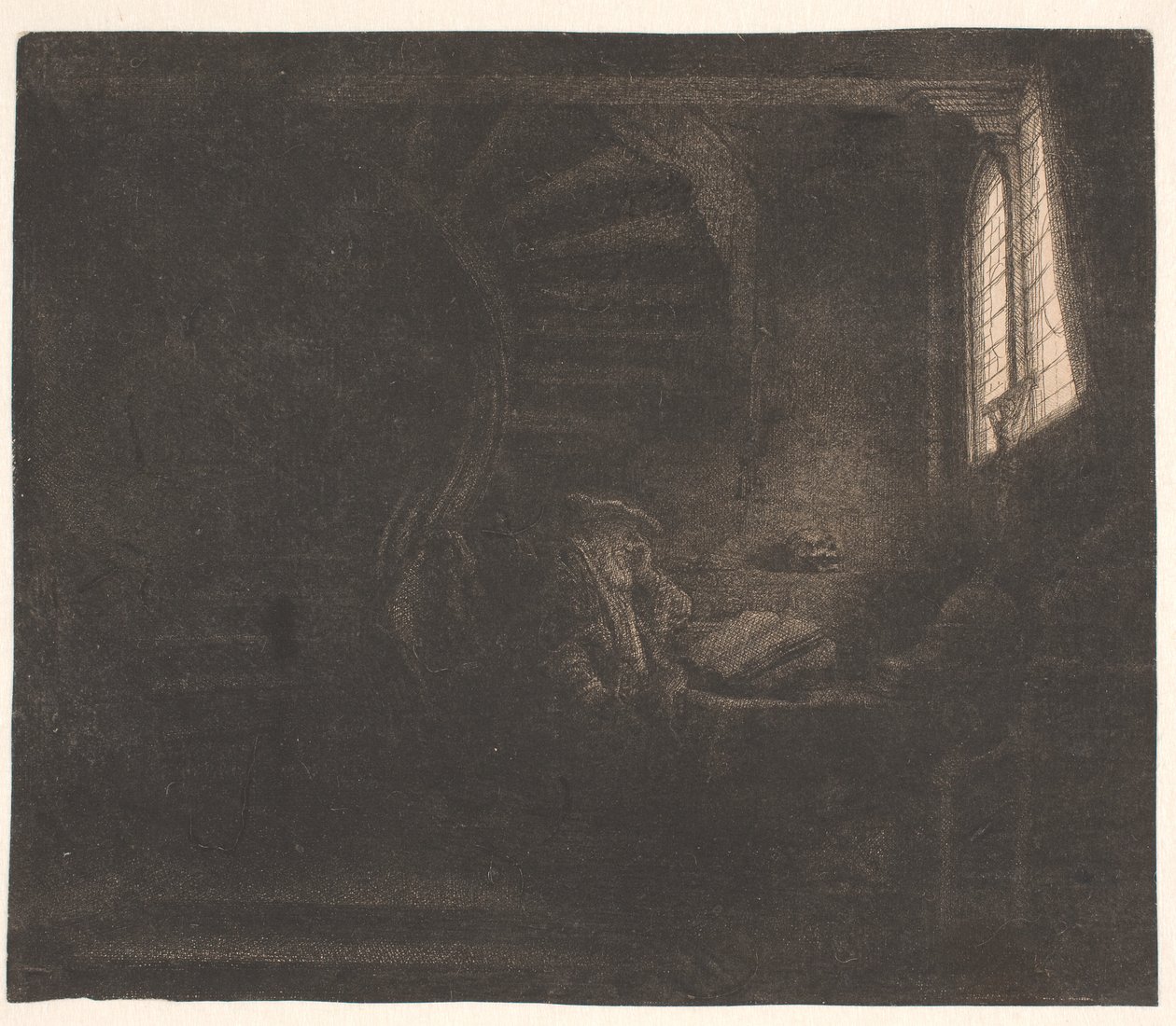 Saint Jérôme dans une pièce sombre - Rembrandt van Rijn