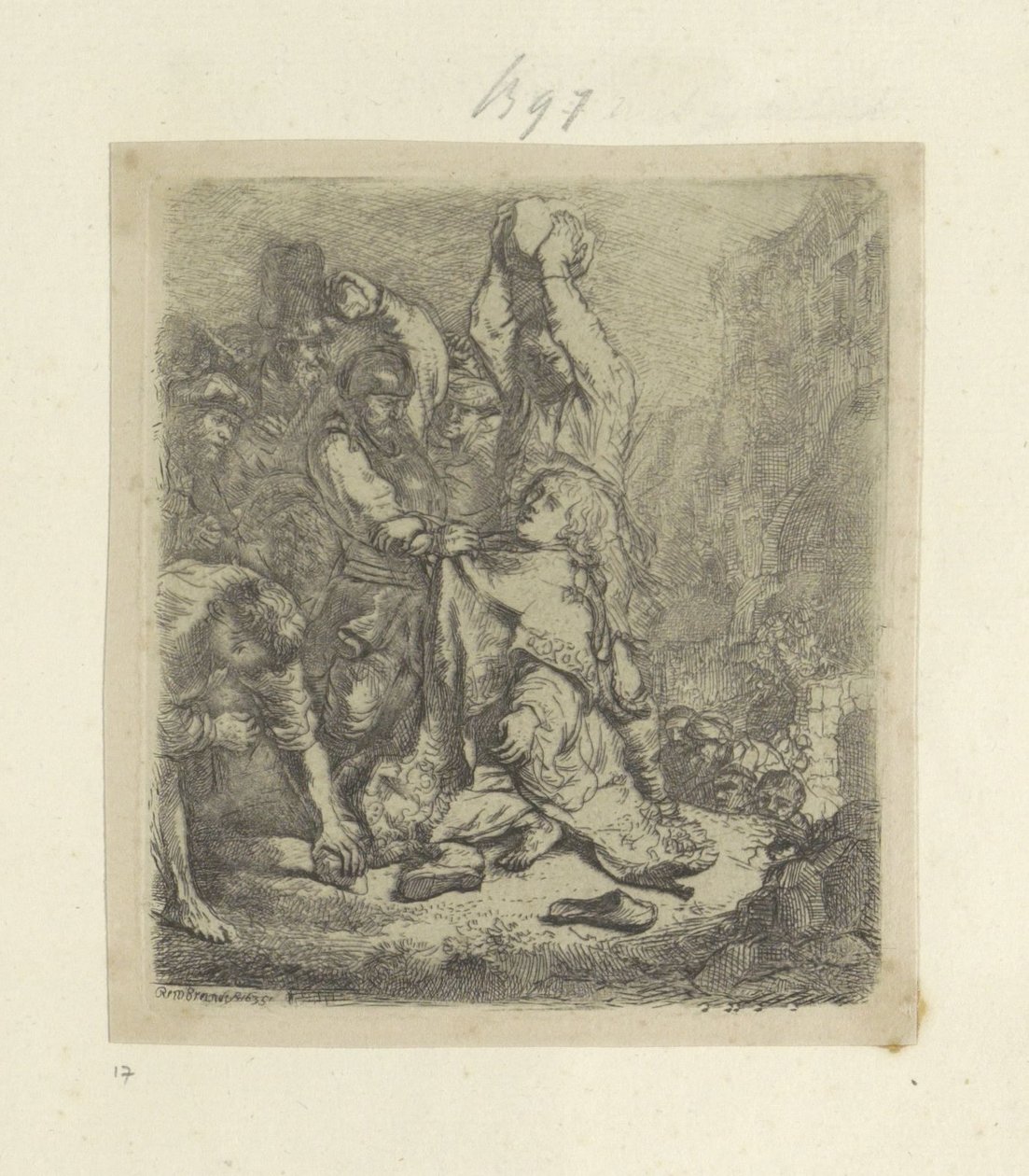 Lapidation de Saint Étienne (Recueil de quatre-vingt-cinq estampes originales) - Rembrandt van Rijn