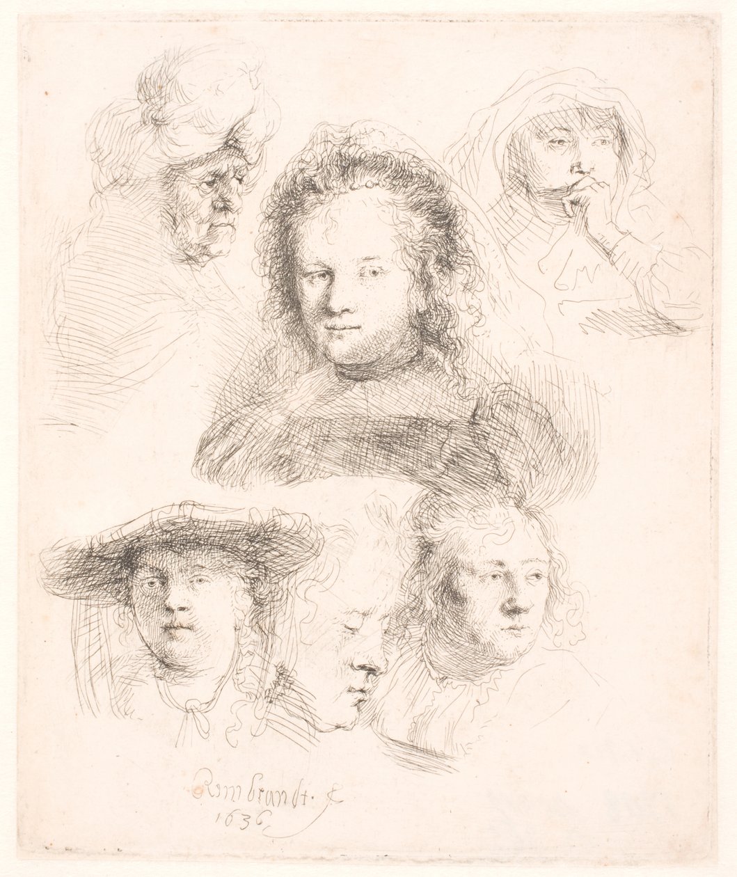 Études de la tête de Saskia et d