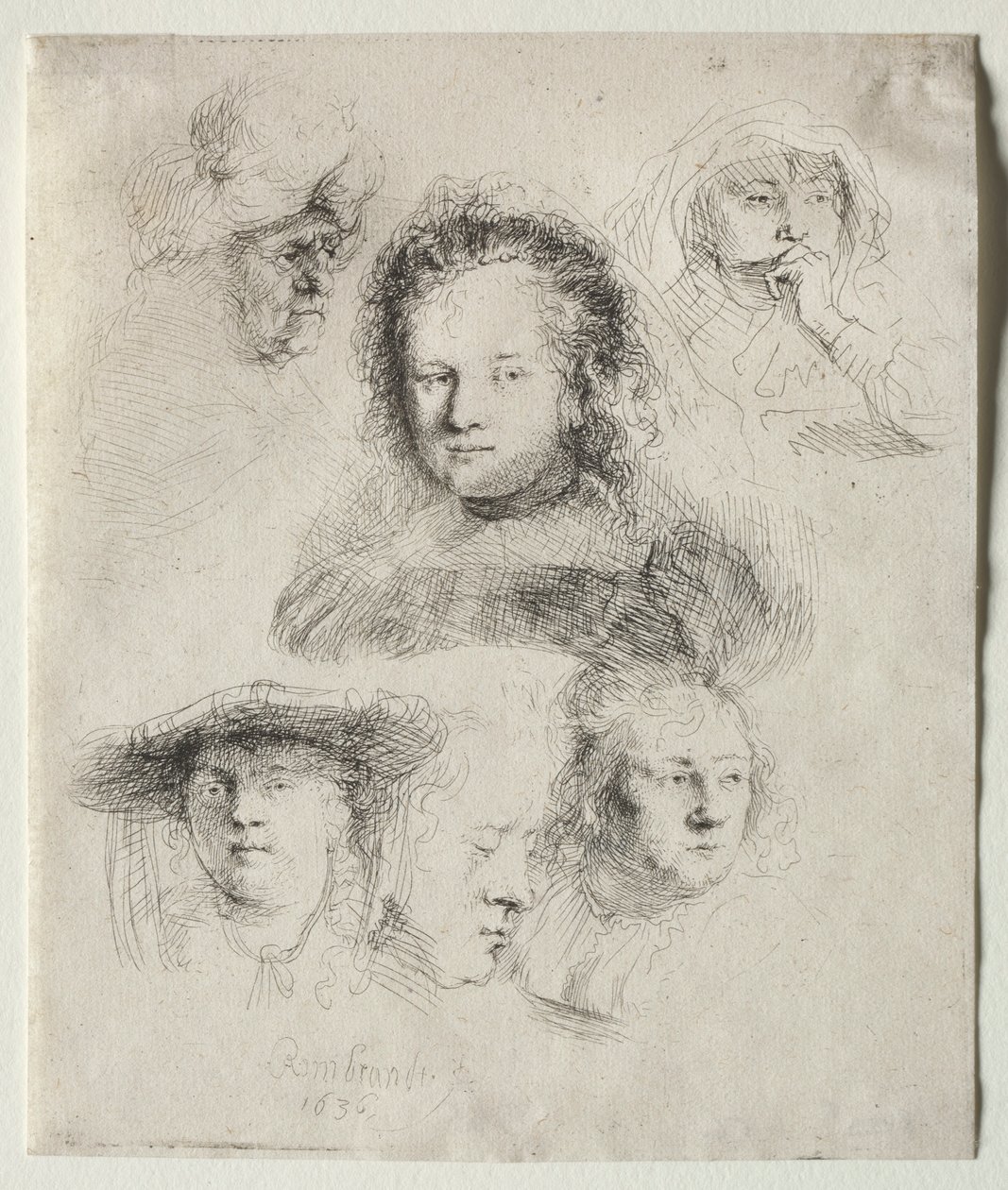 Études de la tête de Saskia et d