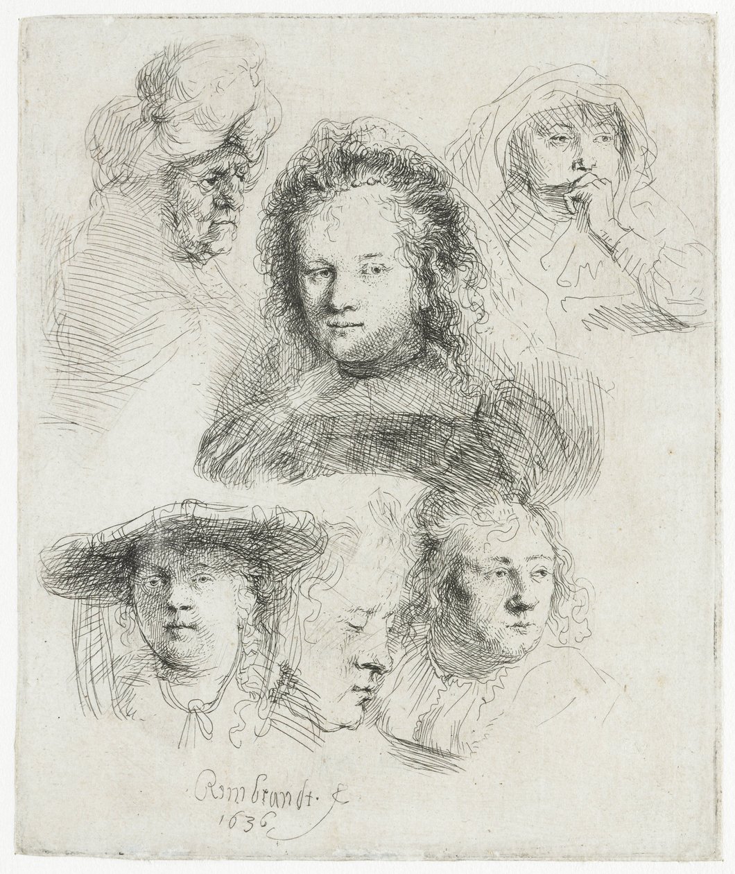 Études de la tête de Saskia et d