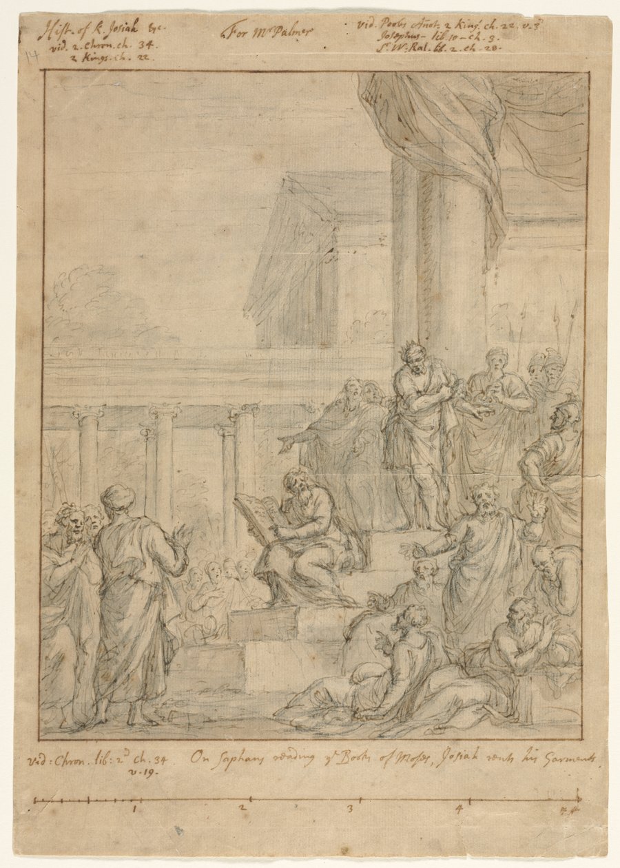 Étude pour le roi Josias déchirant ses vêtements - Rembrandt van Rijn