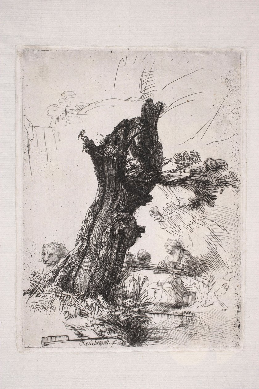 Saint Jérôme écrivant près d