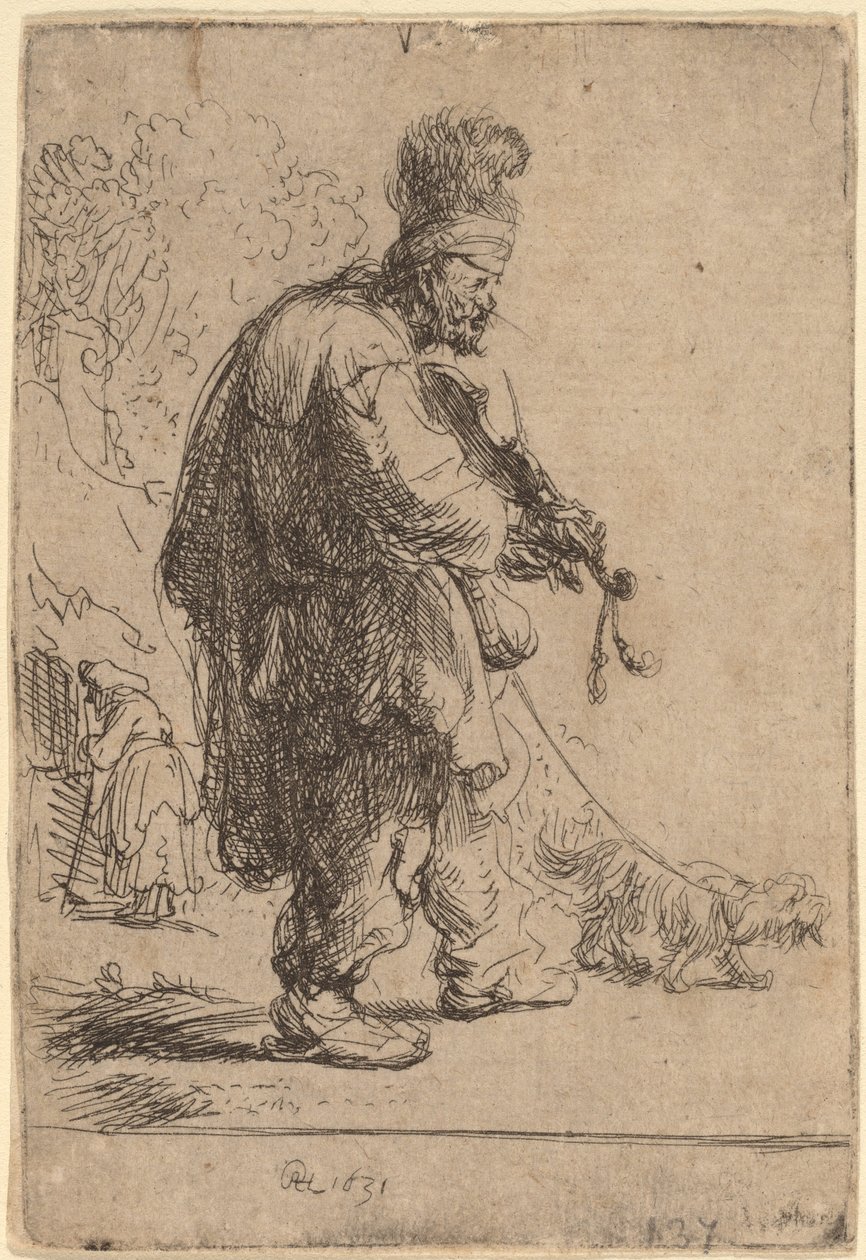 Le violoneux aveugle - Rembrandt van Rijn