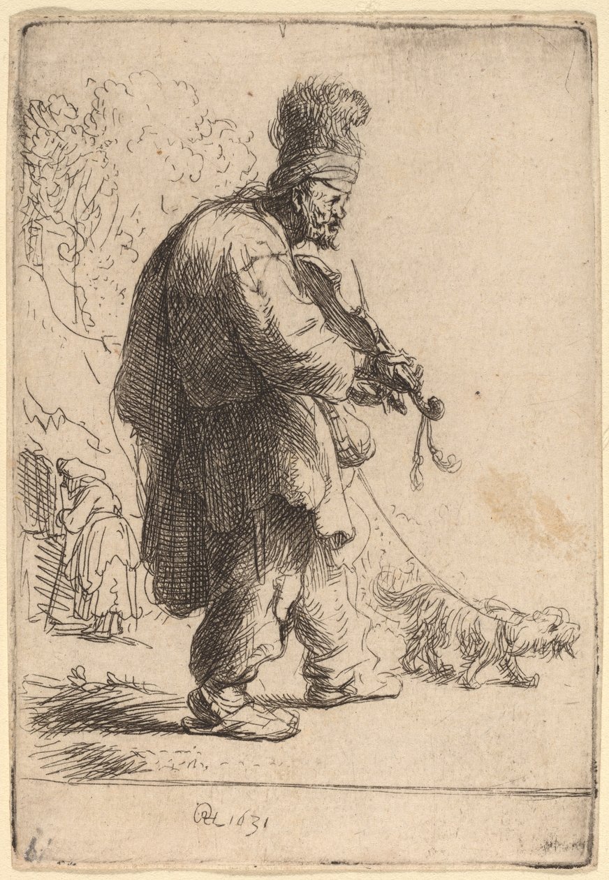 Le violoneux aveugle - Rembrandt van Rijn