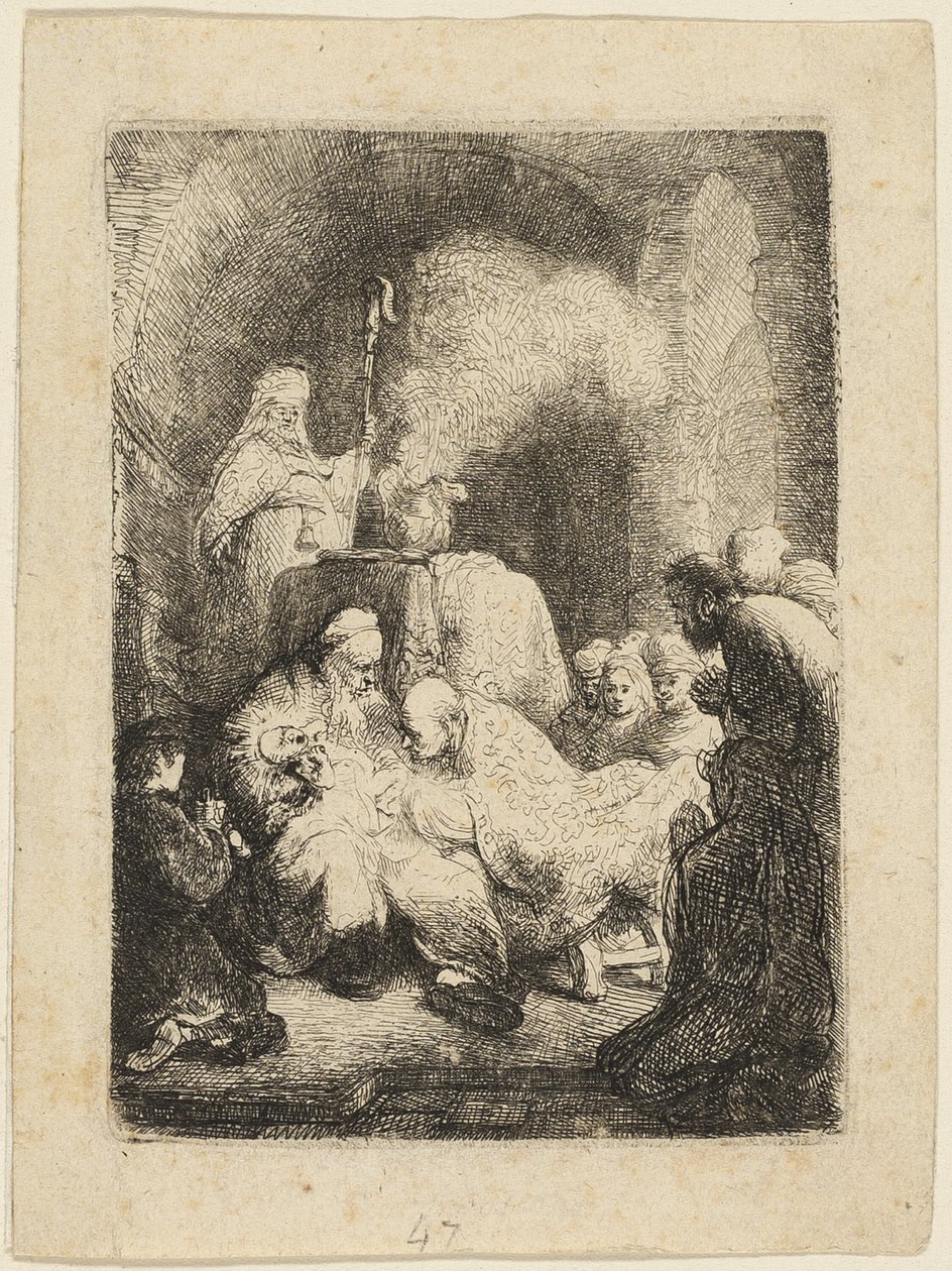 La Circoncision : Petite plaque - Rembrandt van Rijn