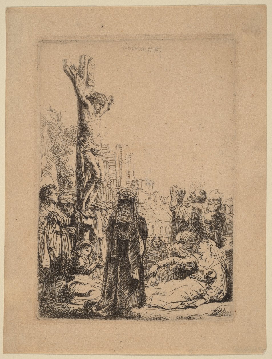 La Crucifixion : petite assiette - Rembrandt van Rijn