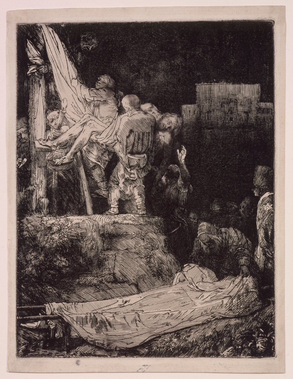 La Descente de croix à la lueur des torches - Rembrandt van Rijn