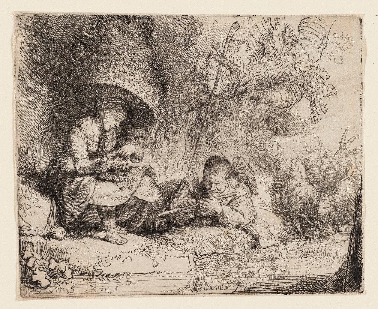Le joueur de flûte - Rembrandt van Rijn