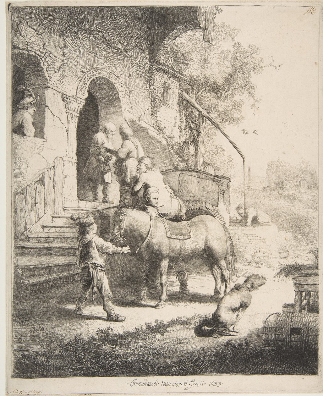 Le Bon Samaritain, 1633 | Rembrandt van Rijn | Estampe d'art
