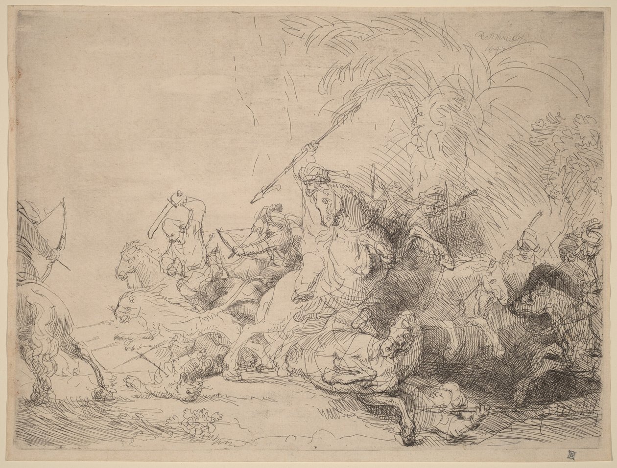La grande chasse au lion - Rembrandt van Rijn