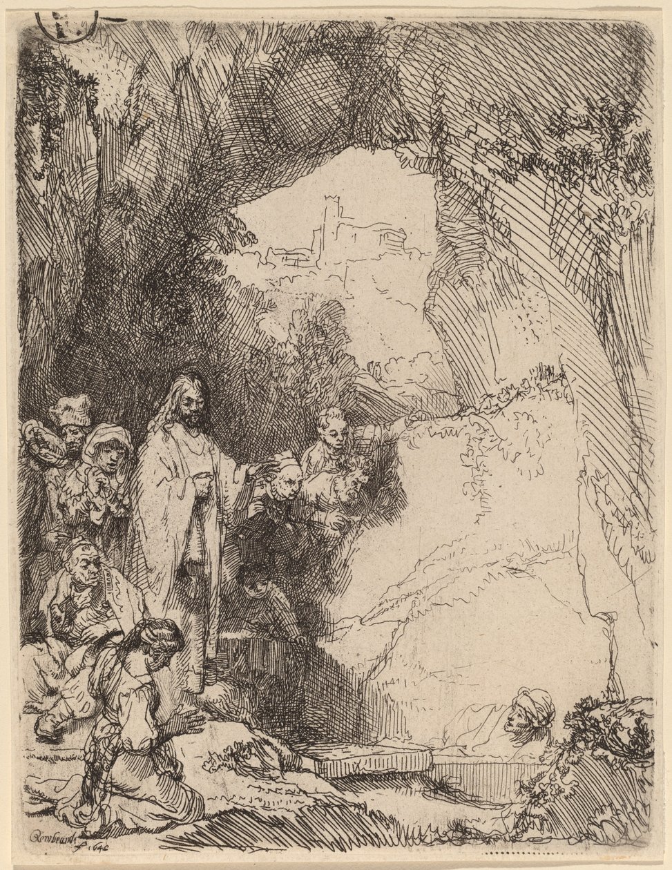 La Résurrection de Lazare (petite plaque) - Rembrandt van Rijn
