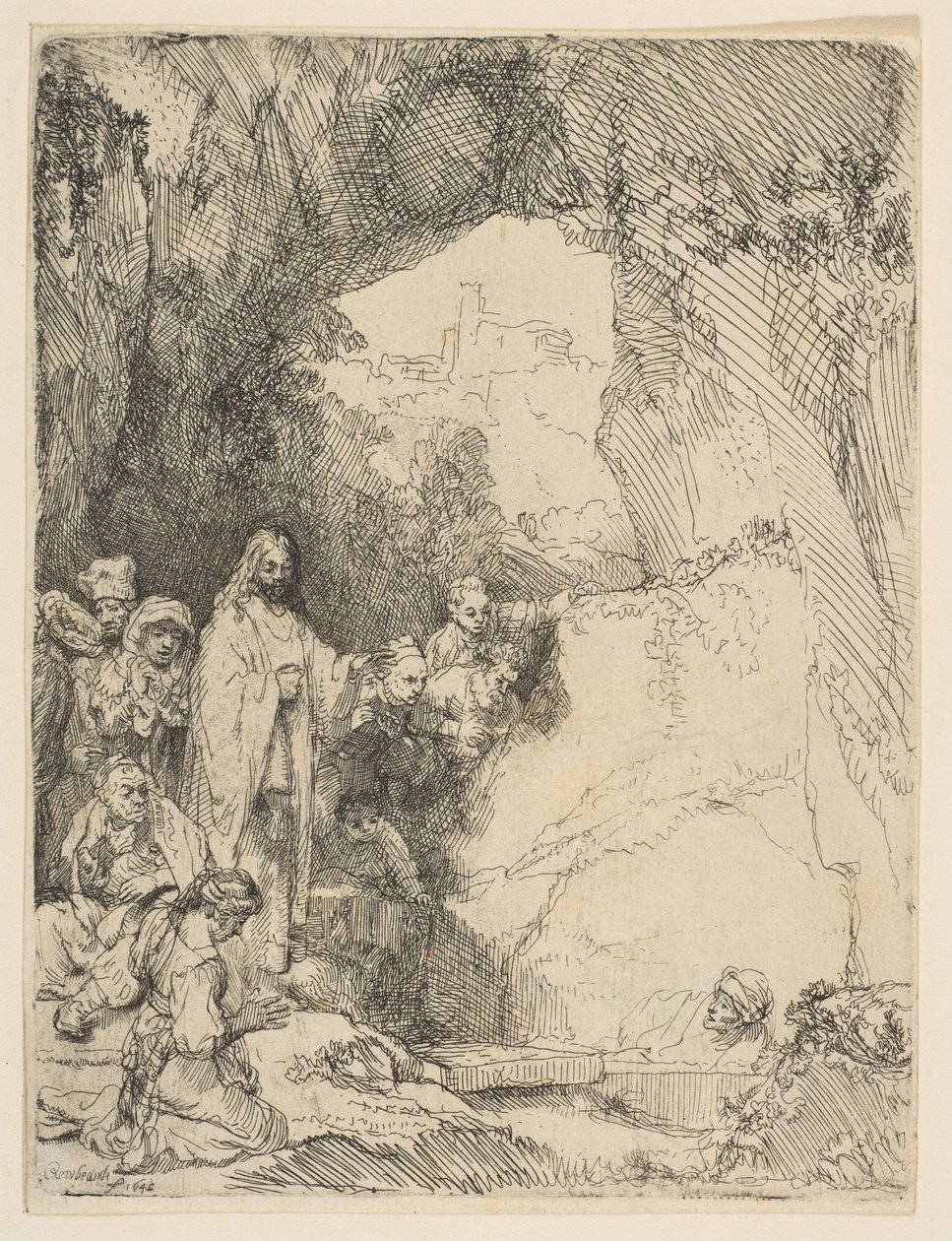 La Résurrection de Lazare, petite planche, 1642 - Rembrandt van Rijn