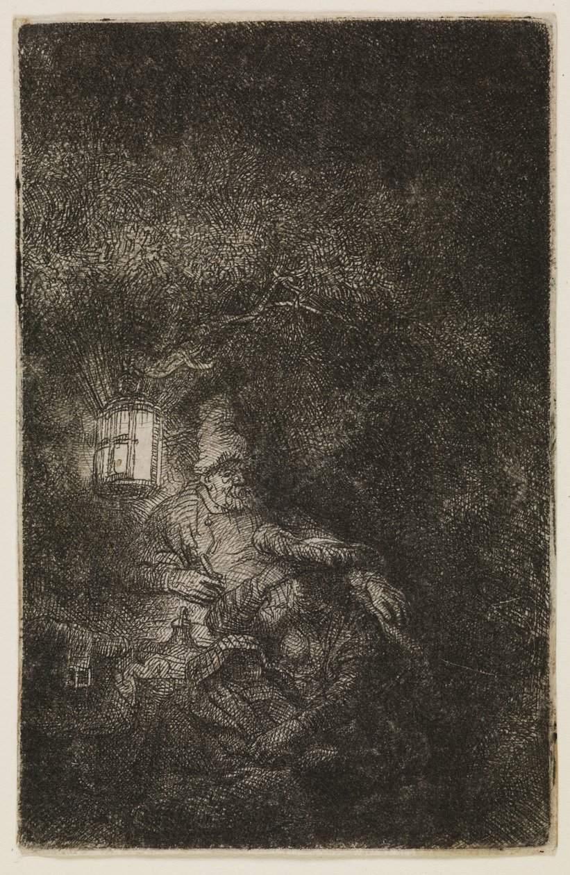 Le repos pendant le vol (une pièce nocturne) - Rembrandt van Rijn