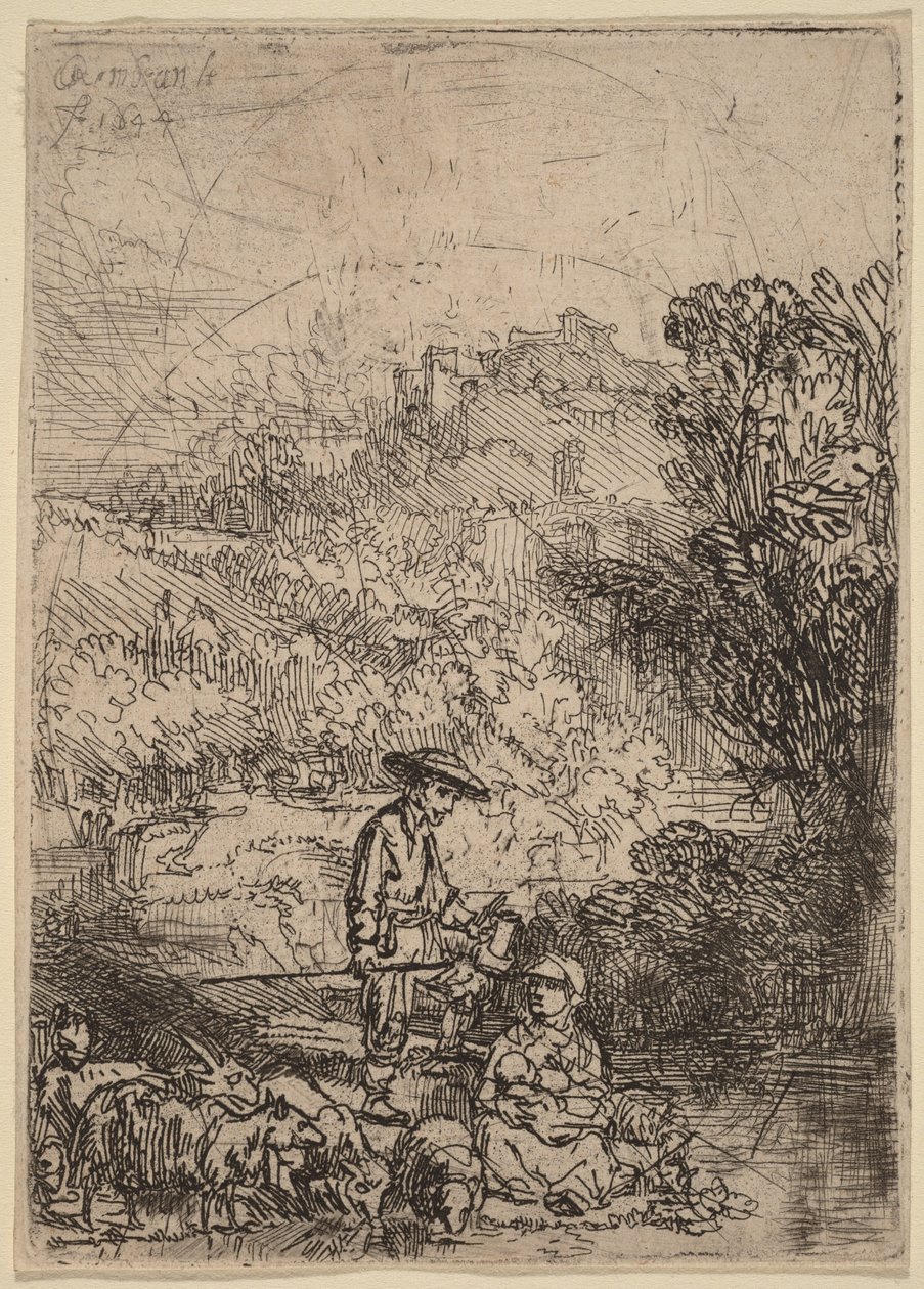 Le berger et sa famille - Rembrandt van Rijn