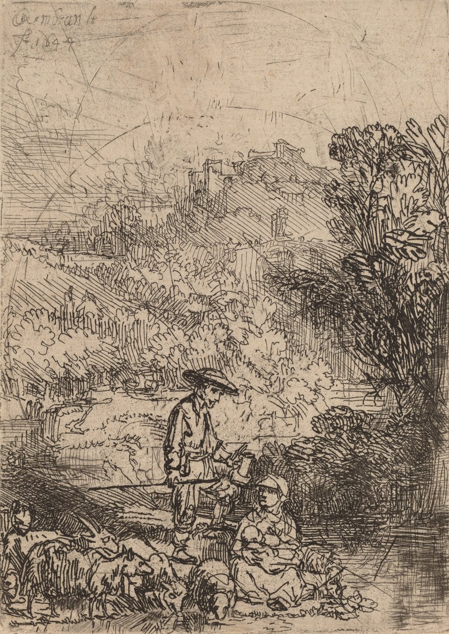 Le berger et sa famille - Rembrandt van Rijn