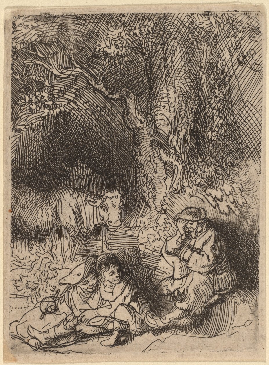 Le Berger endormi - Rembrandt van Rijn